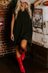 Charming Frilled V Neck Pleated Ruffle Detail Short Shift Dress